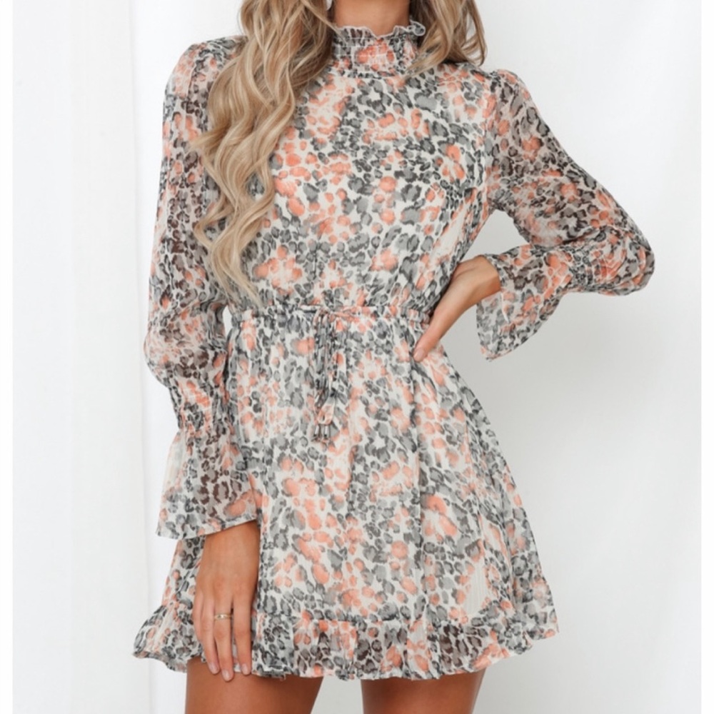 Jolly Holiday With You Dress Peach NWOT